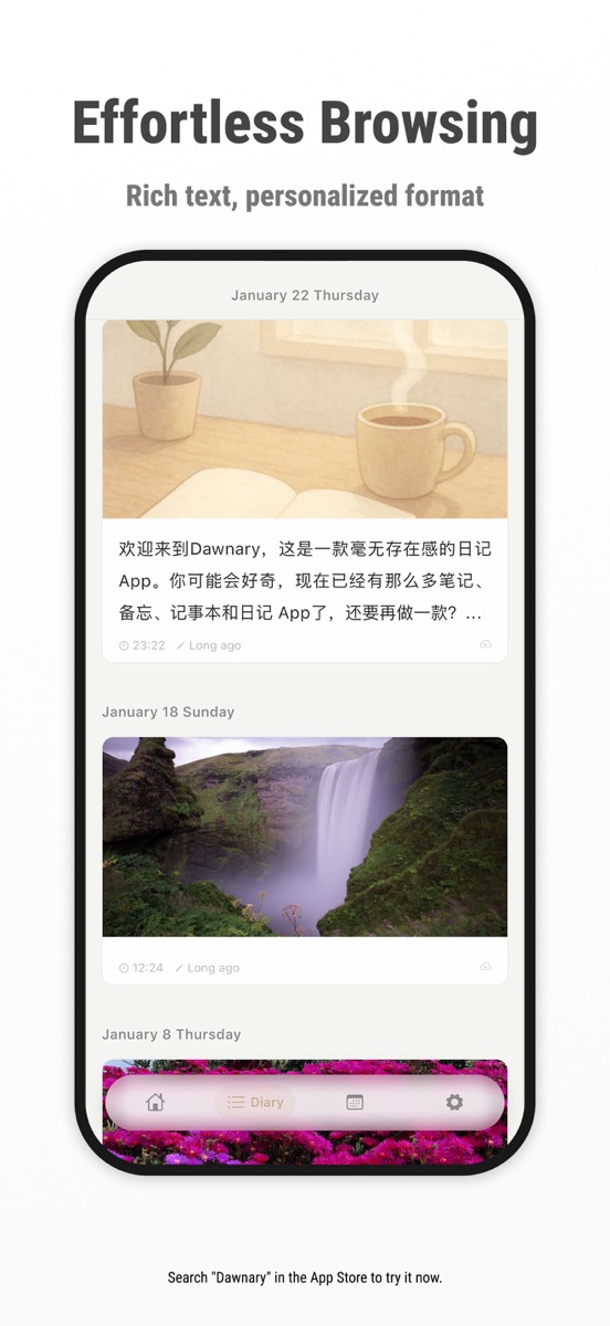Dawnary 图文日记浏览